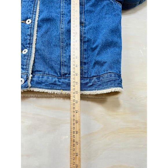 VTG Disney Eeyore True Blue Denim Sherpa Lined Jacket XL - Picture 8 of 9